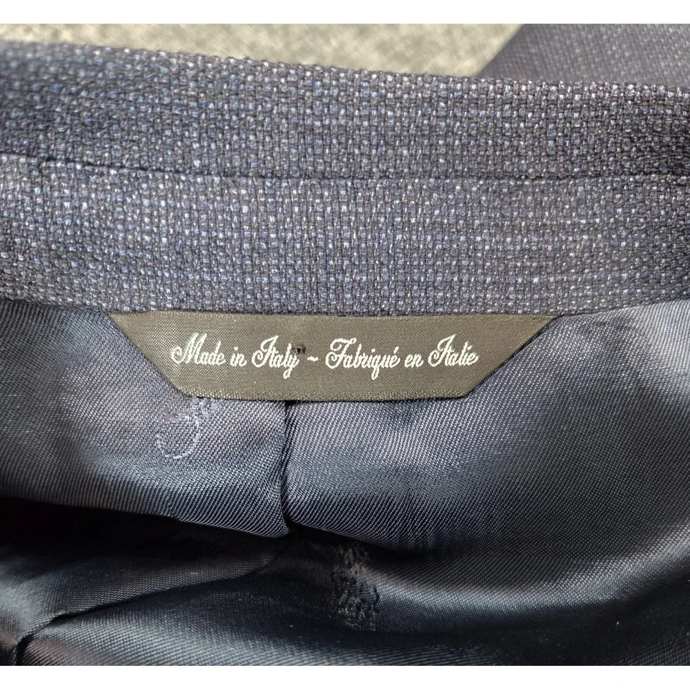 Ermenegildo Zegna Saks Fifth Avenue Blazer Mens 44 Blue Napoli Jacket Wool Silk